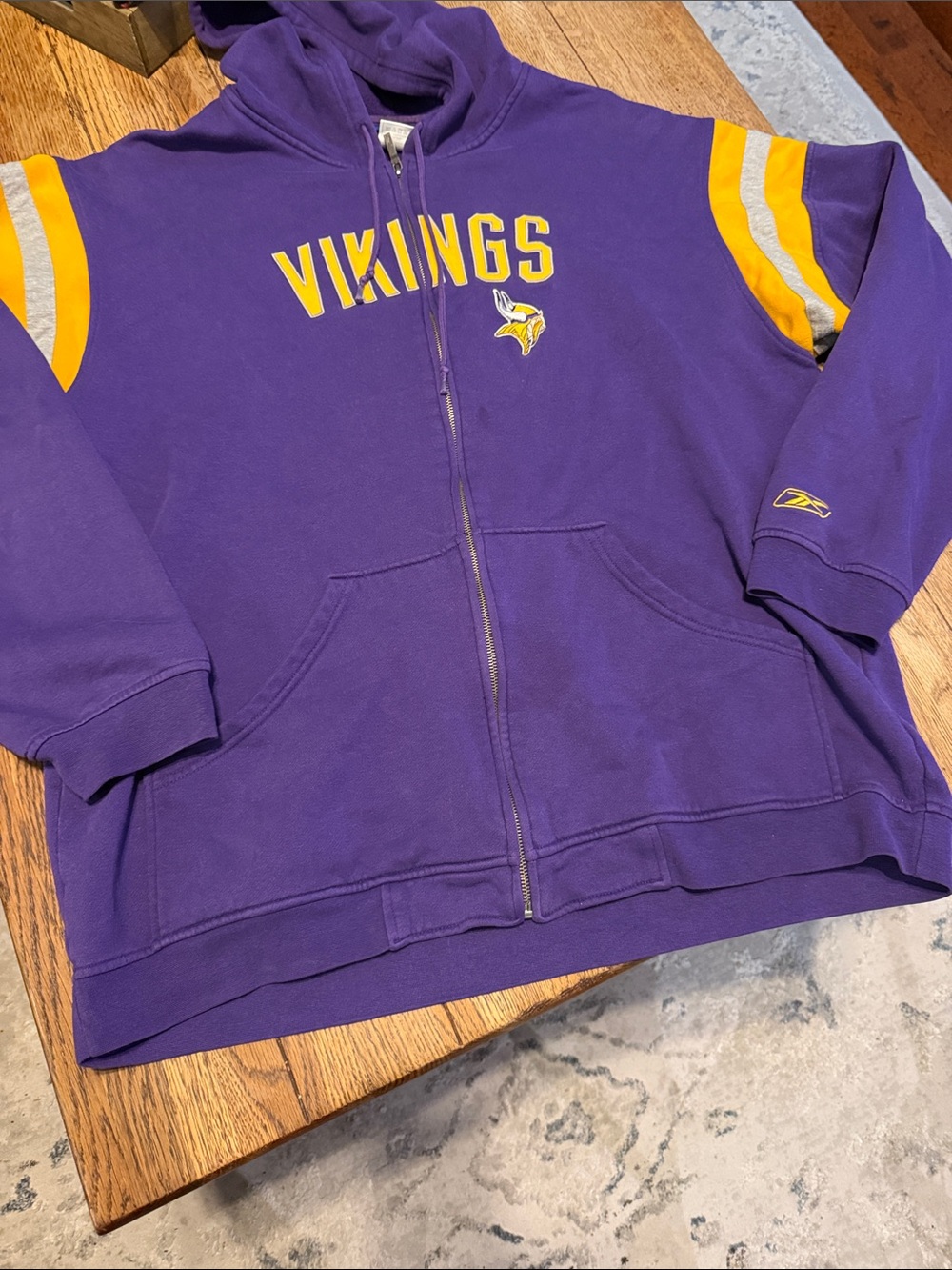 Vtg Reebok Vikings 90s Zip Hoodie